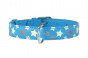 náhľad COLLAR Kožený obojok s hviezdami Glamour, 27-36cm/15mm, modrá