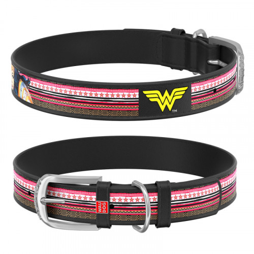 WAU DOG Obojok Wonder Woman, 38-49cm/25mm, čierna