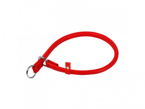 Collar Obojok okrúhly kožený škrtiaci, 30cm/6mm, červená