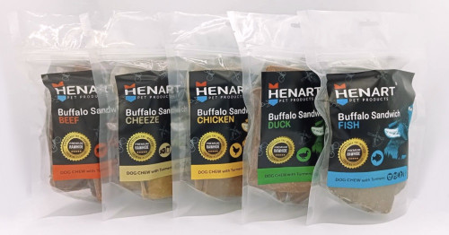 Henart Pet Products Buffalo sandwich kačka S/10ks, 250g
