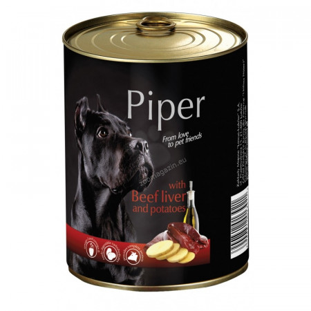 detail PIPER konzerva pre psov hovädzia pečeň so zemiakmi, 800g